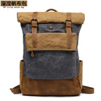 Men's Crazy Horse Leather Travel Backpack, 20-35L