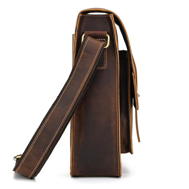 Vintage Fashion Men's Shoulder Bag Genuine Leather Men Sling Bag