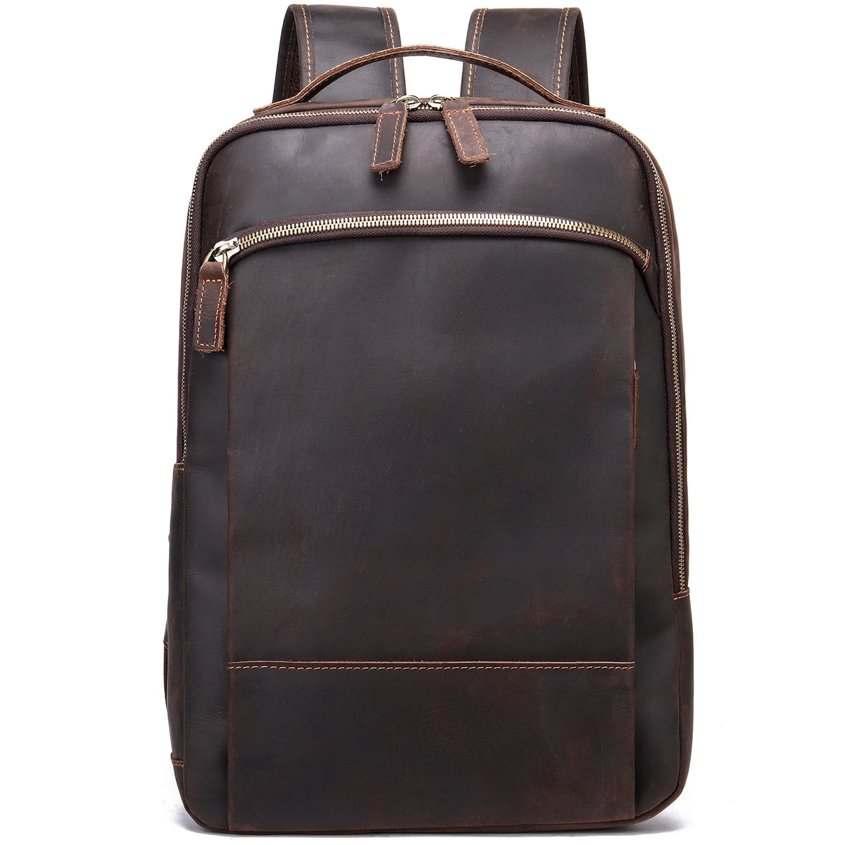 Frenzy Horsehide Men's Double-Shoulder Backpack, Cowhide Outdoor Travel Backpack, Men's Genuine Leather Double-Shoulder Bag