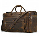 60cm High Capacity Genuine Leather Travel Duffle for Men Weekend Bag - VacationGrabs