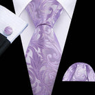 Floral Jacquard Silk Tie Set for Men - VacationGrabs