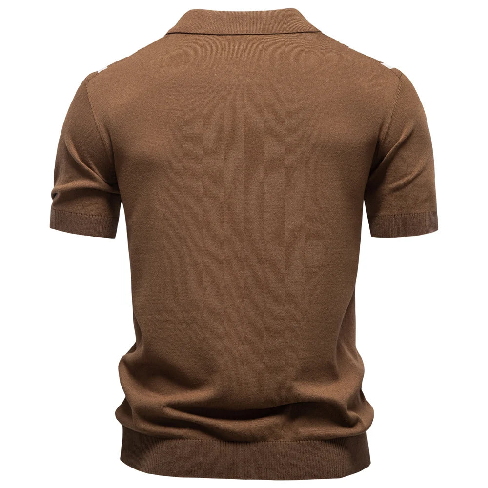 Men's 2026 Polo Shirt Stripe Old Money Style Short Sleeve Soft Breathable Casual Elegant Daily Wear Luxe Polo Shirts for Male