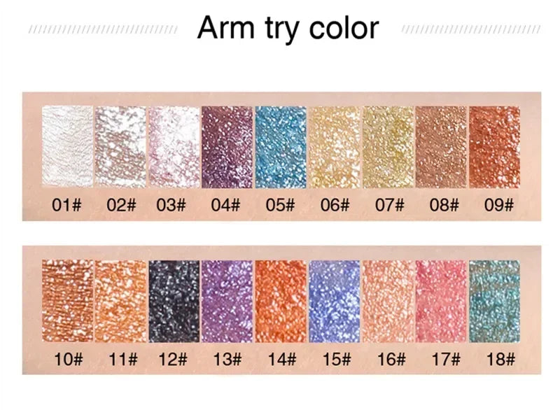 Waterproof Liquid Glitter Eyeshadow, Metallic Gel Cream