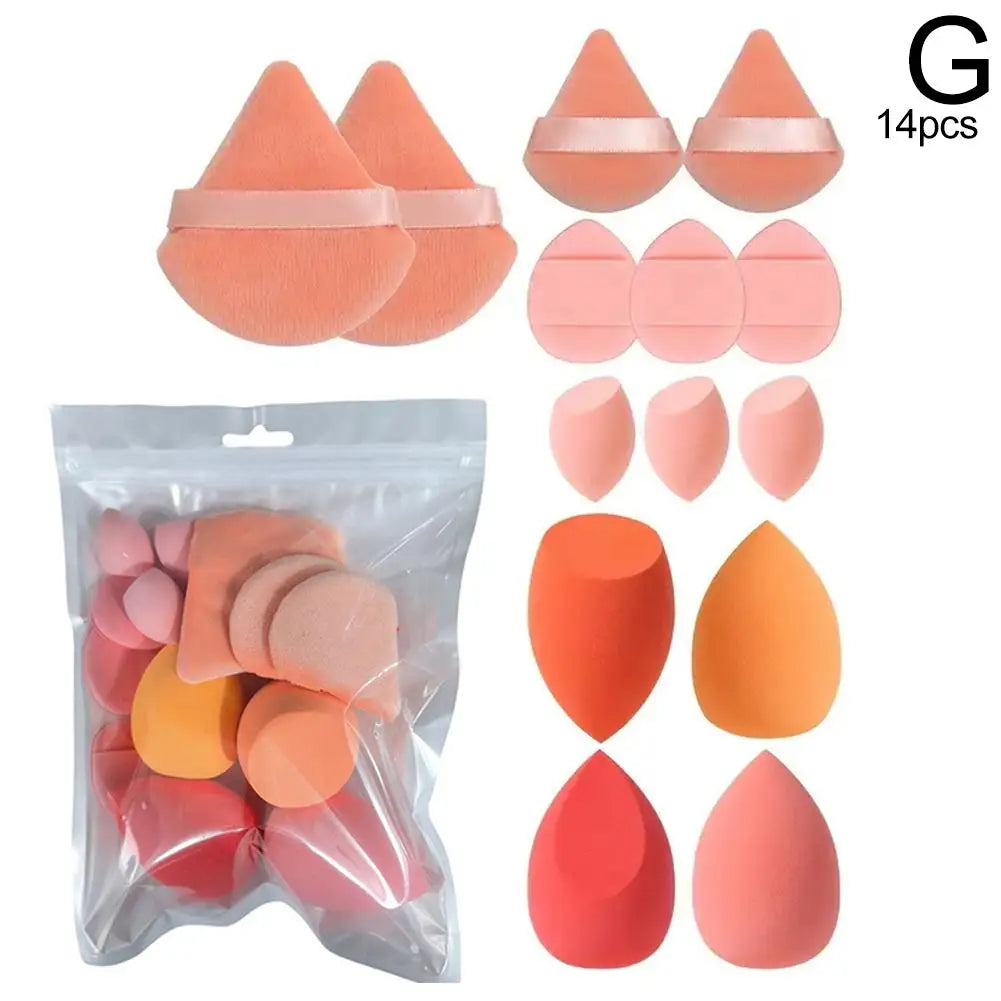 14Pcs/Set Makeup Sponge Powder Puff for Foundation Blending Cosmetic Tools Beauty Accessories Soft Sponge Beauty Egg