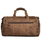 Vintage Genuine Leather Travel Bag Crazy Horse Weekend Luggage - VacationGrabs