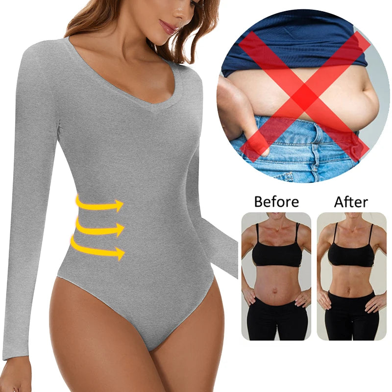 Women's V-Neck Long Sleeve Thermal Compression Top