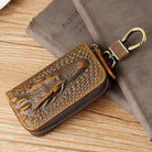 Alligator Pattern Leather Key Wallet for Car Keys Genuine Leather Key Case - VacationGrabs