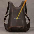 Anti-Theft Crazy Horse Leather School Backpack Travel Bag Men - VacationGrabs