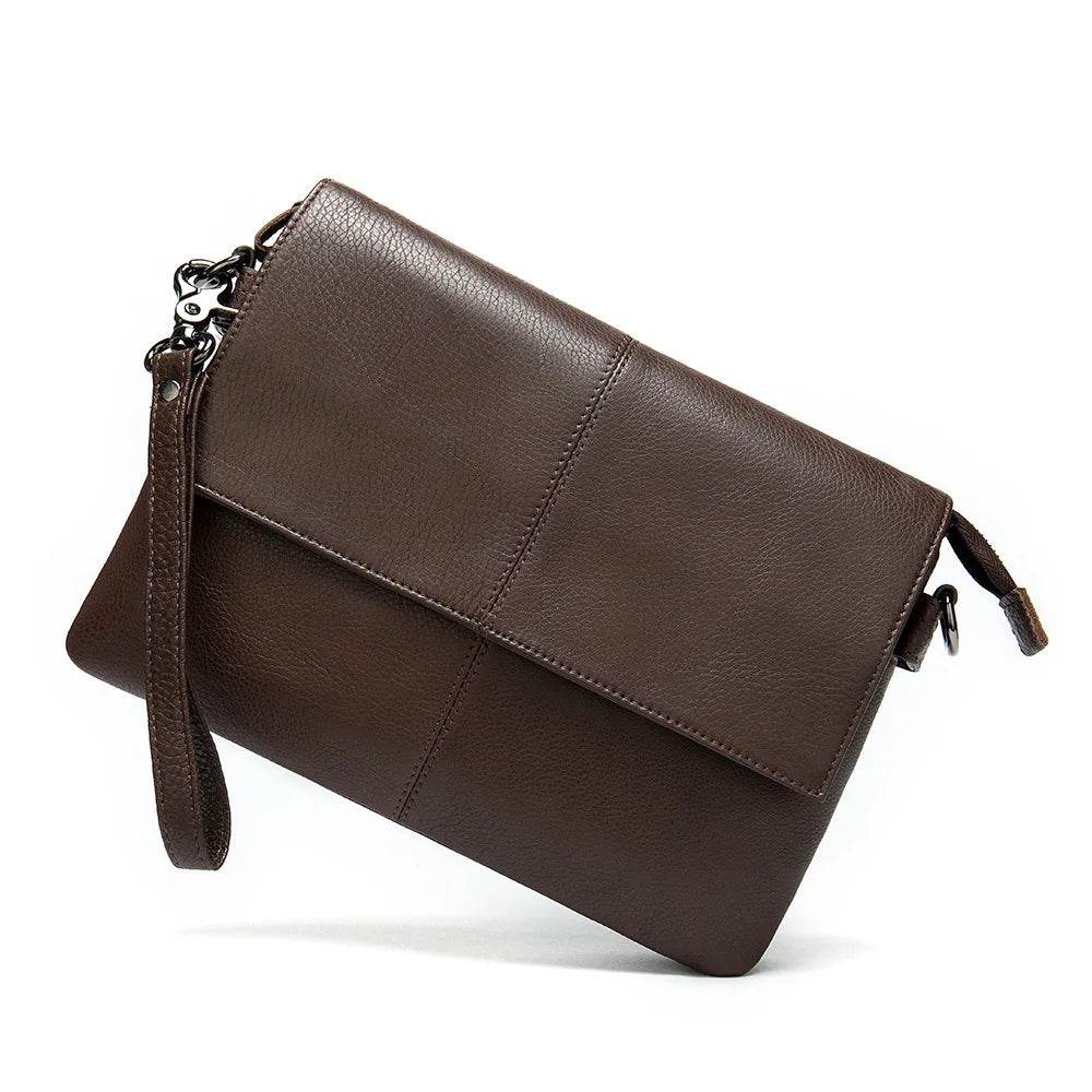 Men’s Genuine Leather Shoulder Messenger Bag Soft Cow Leather Crossbody - VacationGrabs