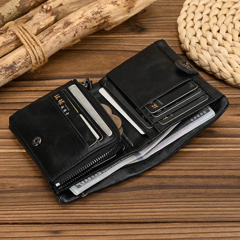 Luxury Designer Wallet for Men Card Holder Genuine Leather Purse - VacationGrabs