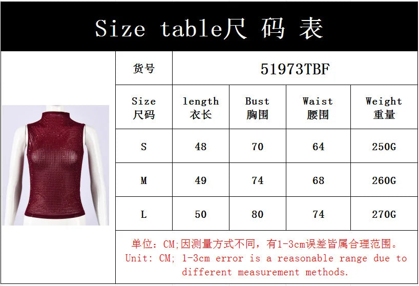 VacationGrabs Women Sequin Mesh Tank Tops Turtle Neck Sleeveless Rhinestone Decor Slim Fit Summer Vest Shirts Sparkly Party Clubwear