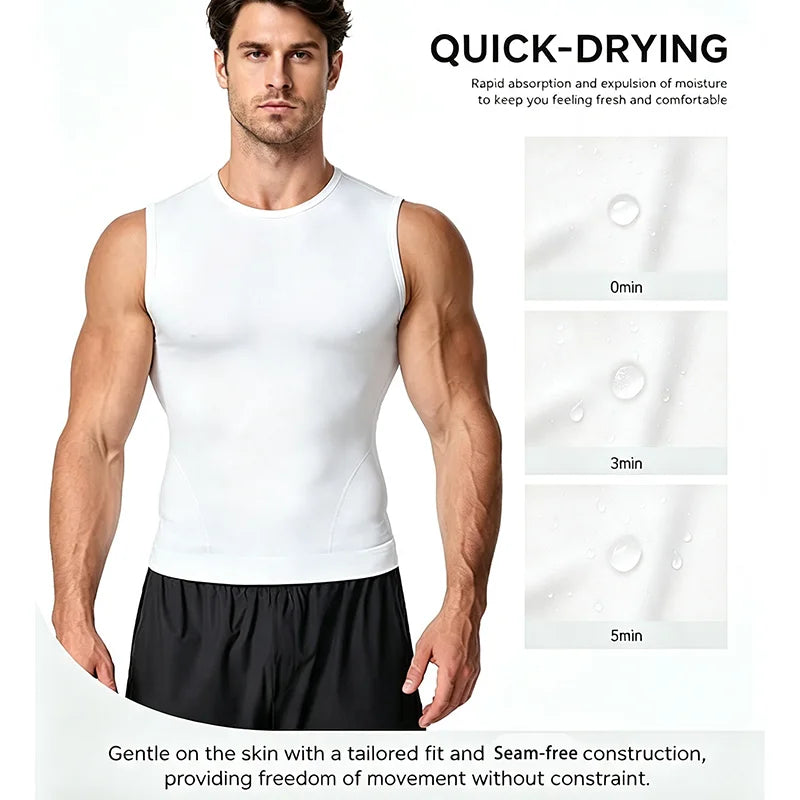 Men's High Neck Tummy Control Compression Tank Top