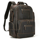 Vintage Crazy Horse Leather Backpack Men Travel Laptop School Bag - VacationGrabs
