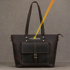 Custom Leather Handbag – Women's Business Totes Travel Bag - VacationGrabs
