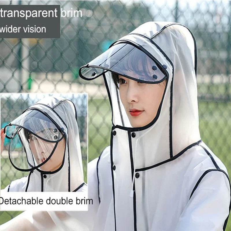 Adult Hooded Raincoat Outdoor Rainwear Transparent - VacationGrabs