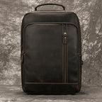 Men's Crazy Horse Leather Backpack 15.6" Laptop Daypack