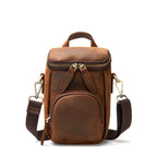 Men's Genuine Leather Sling Bag, Large Capacity Bucket Style