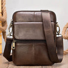 Casual Men's Small Leather Shoulder Crossbody Messenger Bag - VacationGrabs