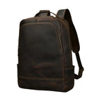 15.6" Laptop Leather Backpack for Men Vintage Business