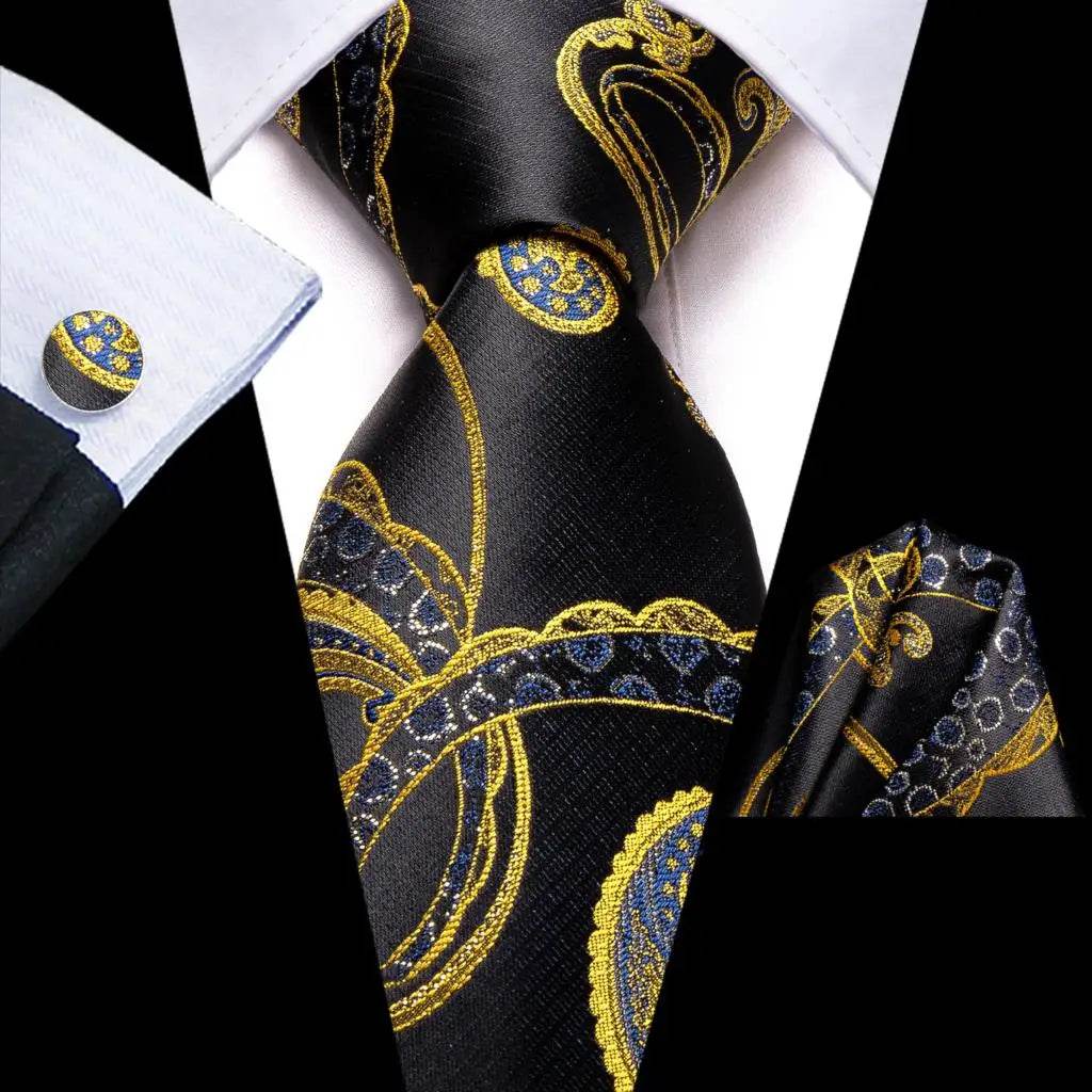 Purple Paisley Silk Tie Set for Men - VacationGrabs