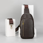 Genuine Leather Small Sling Bag Backpack for Men Travel Outdoor Hunting Hiking Camping