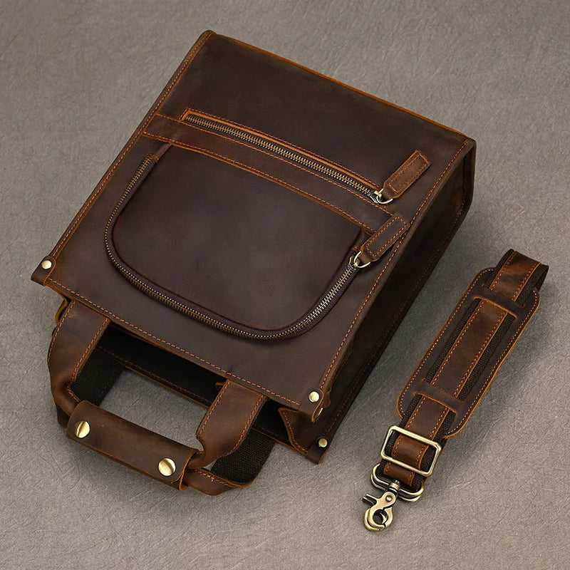 Vintage Fashion Men's Shoulder Bag Genuine Leather Men Sling Bag