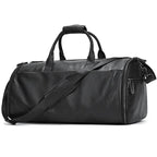 Men's Leather Business Trip Travel Duffle Opens to a Garment Bag - VacationGrabs