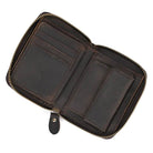 Crazy Horse Leather Wallet Men Women Coin Purse with Zipper - VacationGrabs