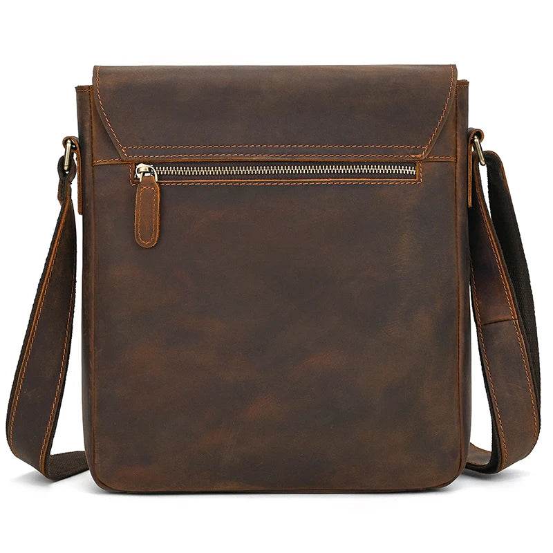 Genuine Leather Men's Shoulder Bag Crossbody Messenger for iPad - VacationGrabs