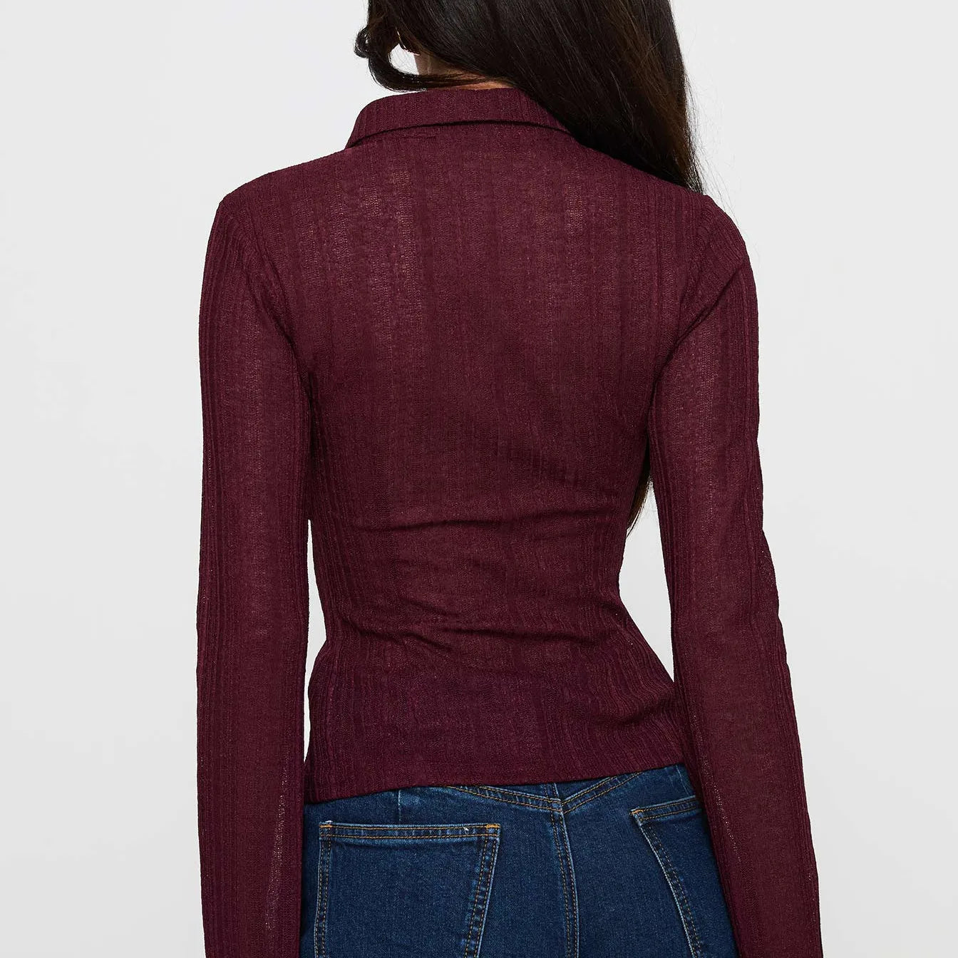 VacationGrabs Women Y2k Vintage Striped Slim Fitted Shirt Coquette Long Sleeve Button Down Collared Tee Basic Office Work Blouse
