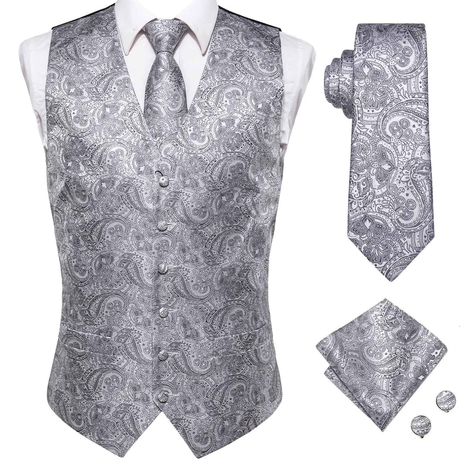 Elegant Floral Necktie How to Tie Set for Men