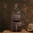 Men’s Leather Chest Bag Big Capacity Sling Crossbody Bag - VacationGrabs