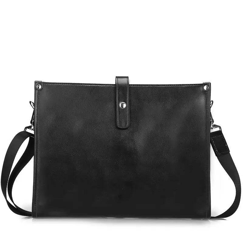 Men's Cow Leather Shoulder Bag A4 Briefcase Business Crossbody - VacationGrabs