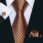 Gold & Beige Silk Tie Set for Men - VacationGrabs