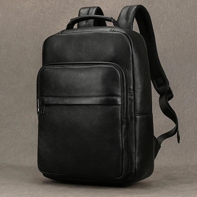 Fashion Leather Backpack for Men 15.6" Laptop Travel Bag