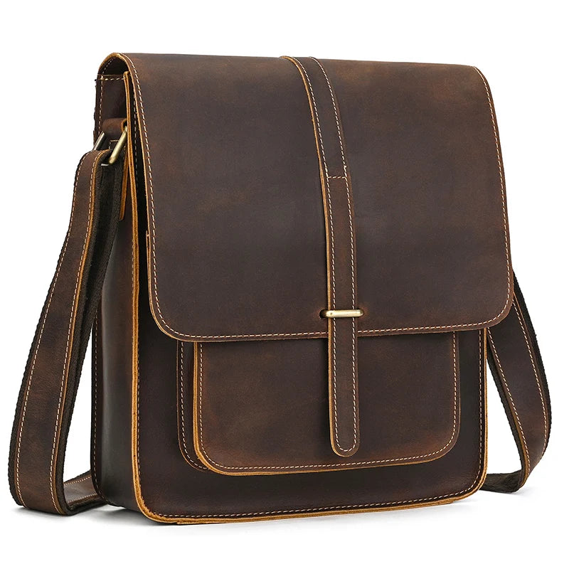 Vintage Fashion Men's Shoulder Bag Genuine Leather Men Sling Bag