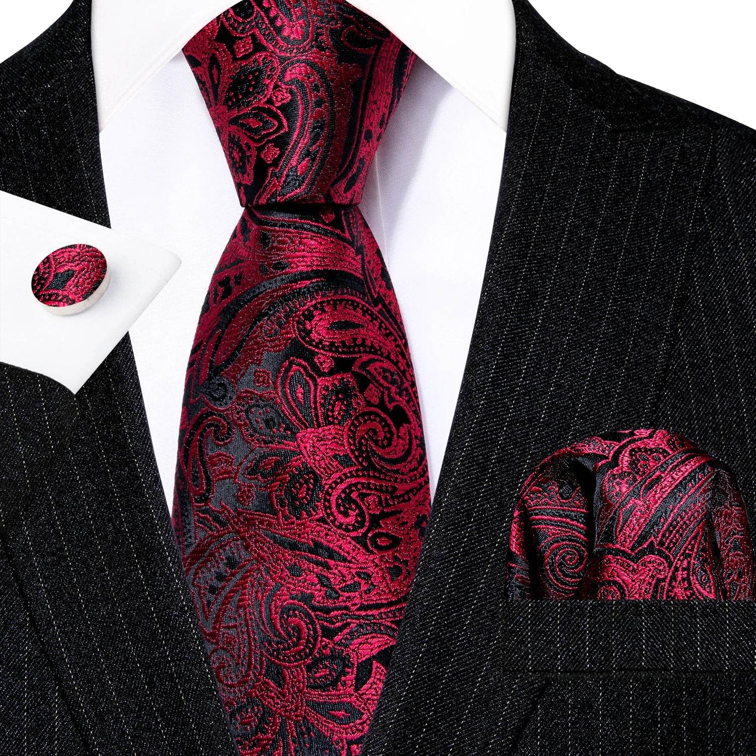Red Silk Tie Set for Men: Burgundy, Maroon, & More - VacationGrabs