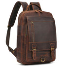 Crazy Horse Leather Men’s Laptop Backpack Travel Computer Bag - VacationGrabs
