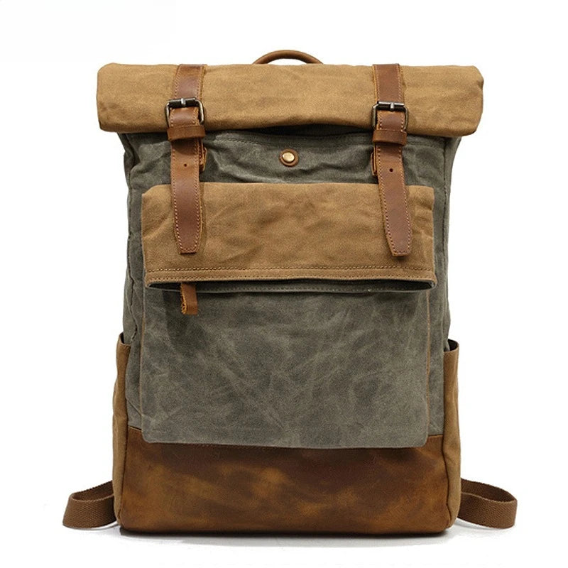New Outdoor Travel Backpack Genuine Crazy Horse Leather Casual Backpack for Men