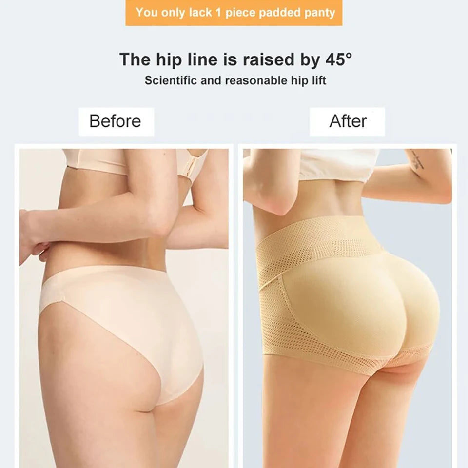Padded Butt Lifter Shapewear Panties, High Waist Control