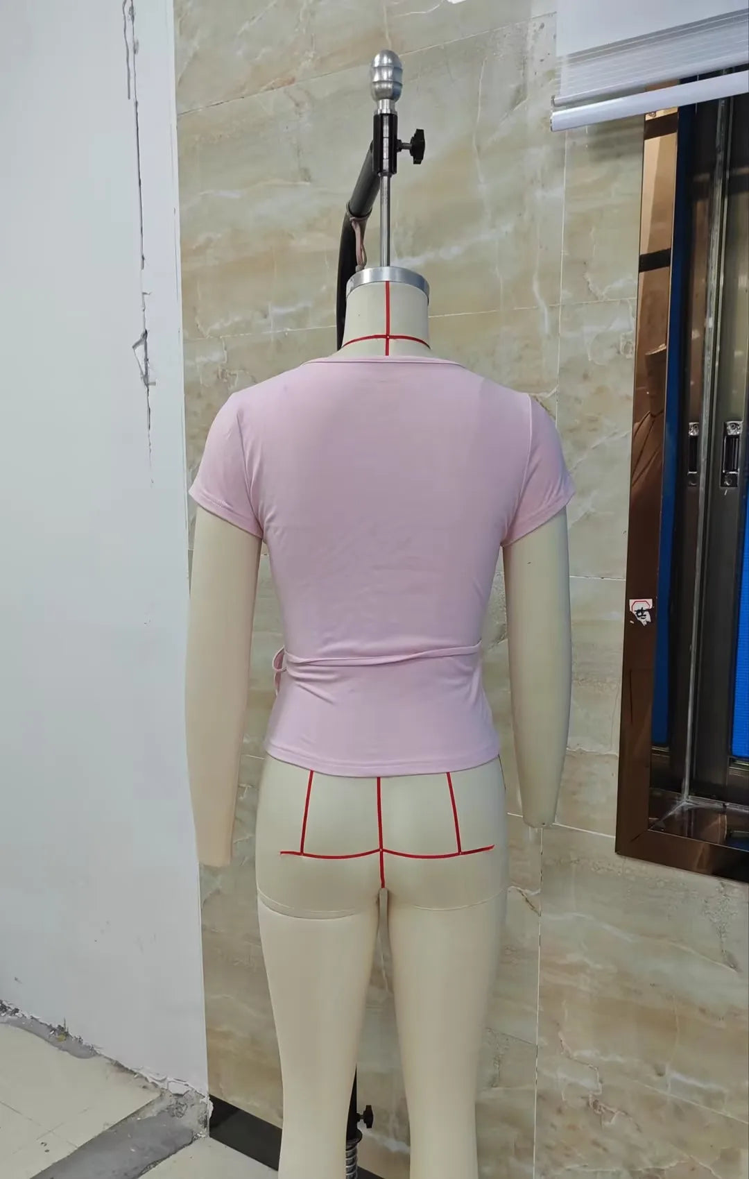 VacationGrabs Ladies Surplice Wrap V‑Neck Short Cap Sleeve T‑Shirt Side Tie Knot Fitted Cropped Top Solid Color Casual Daily Blouse