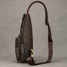 Fashion Men's Chest Bag Vintage Single Shoulder Crossbody Leather - VacationGrabs