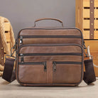 Soft Cowhide Leather Messenger Crossbody Bag for Men - VacationGrabs