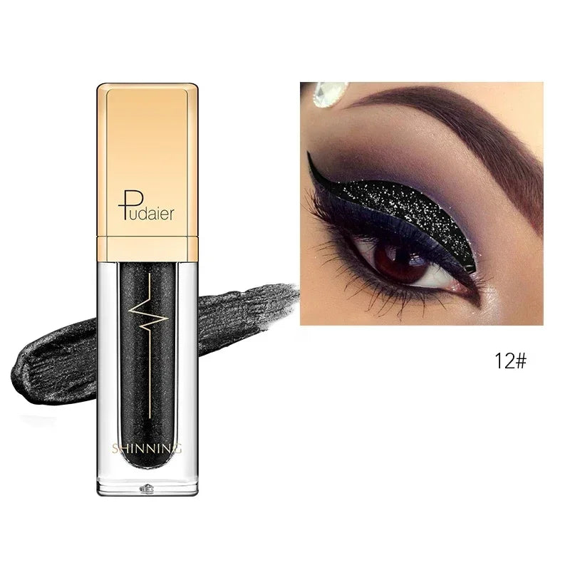 Waterproof Liquid Glitter Eyeshadow, Metallic Gel Cream
