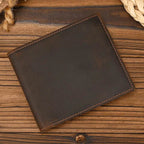 Luxury Bifold Leather Wallet for Men Slim Purse Cowhide with Coins Pocket - VacationGrabs