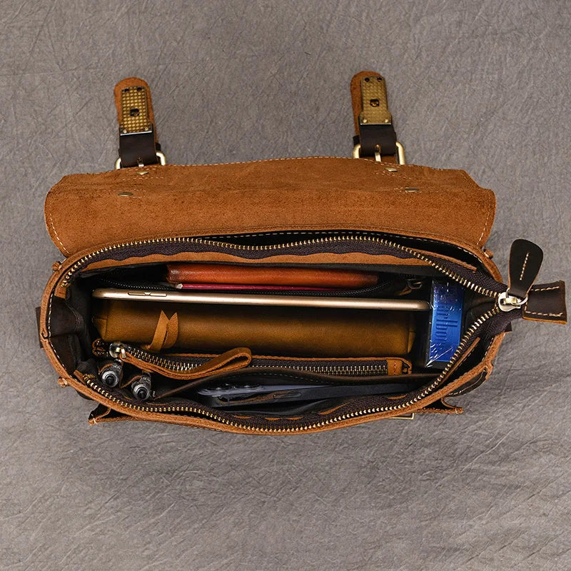 Vintage Fashion Men's Shoulder Bag Genuine Leather Men Sling Bag