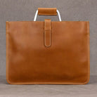 Vintage Style Men's Leather Briefcase Slim Working Tote Designer Bag - VacationGrabs