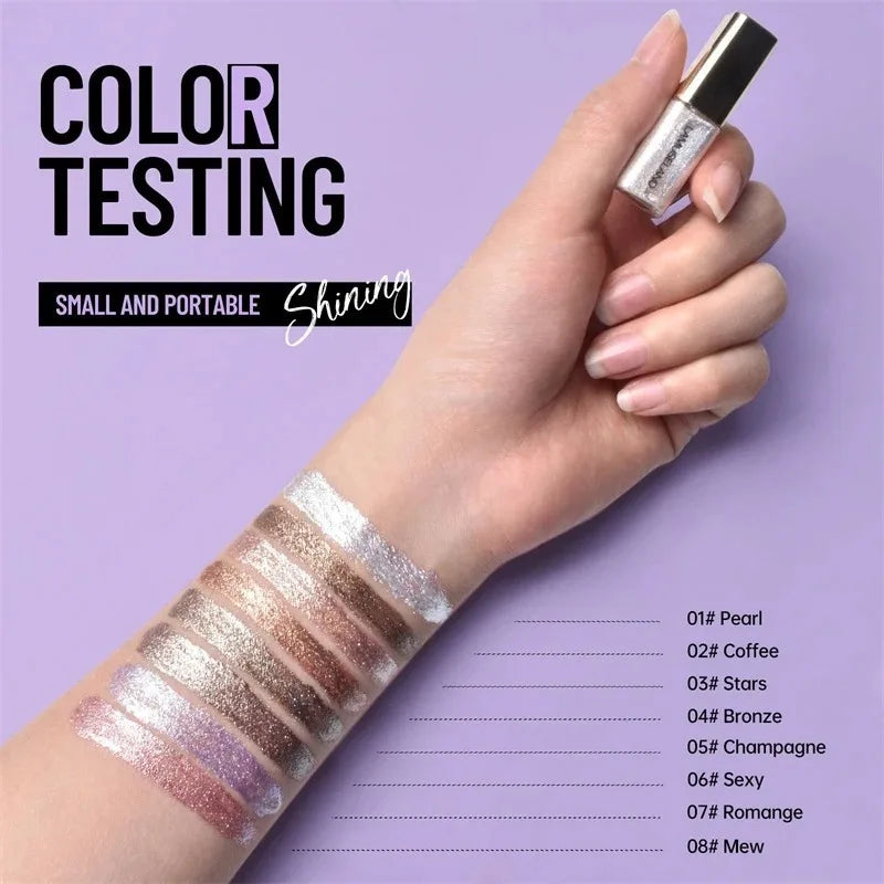 Silver Shimmer Liquid Eyeshadow, Waterproof Glitter Highlighter
