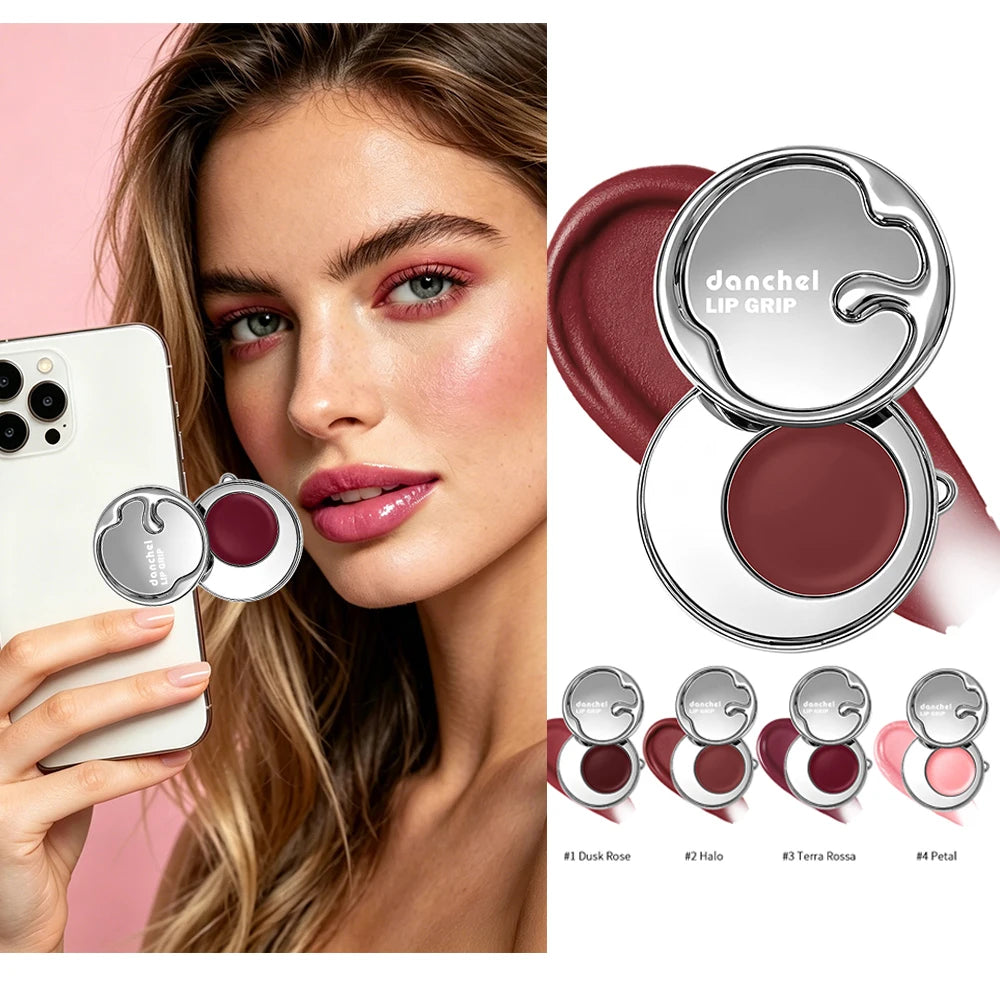 2 In 1 Magic Lip Grip Lip Gloss Blush Blurry Glow Balm Long Lasting Makeup Suction Phone Back Cosmetics