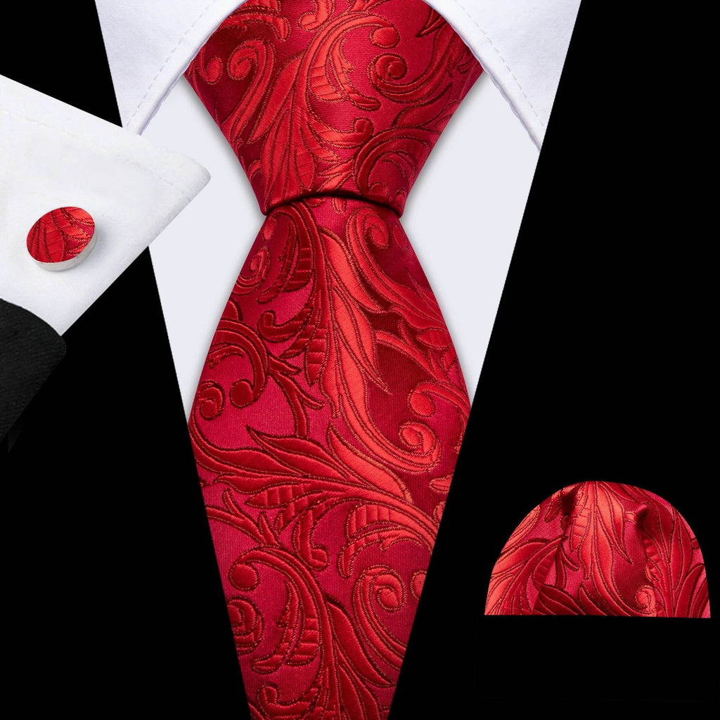 Red Silk Tie Set for Men: Burgundy, Maroon, & More - VacationGrabs